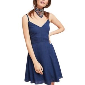 Anthropologie Larke Isobel Navy Blue Swing Dress
